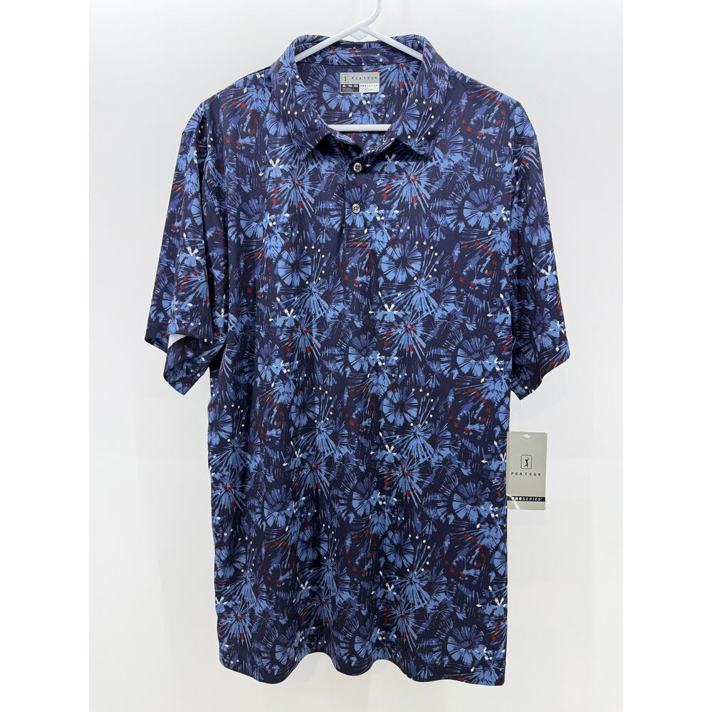 PGA Tour Pro Series Mens Pattern Polo NWT